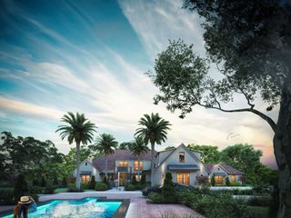 House with backyard pool area by 3d architectural rendering studio, Houston - Texas, Yantram Animation Studio Corporation Yantram Animation Studio Corporation Cabañas