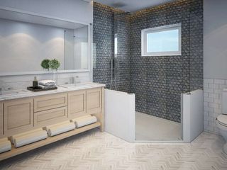 Master 3D Interior Design for Master Bathroom, The 2D3D Floor Plan Company The 2D3D Floor Plan Company Moderne badkamers
