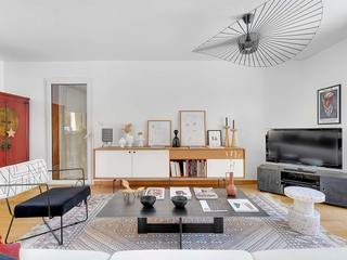 Maison à Ossature Bois, Aussi Bioclimatique, Laurence REGNIER Laurence REGNIER Modern living room
