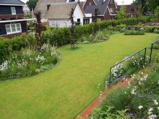 Organische, groene tuin om moderne woning, Dutch Quality Gardens, Mocking Hoveniers Dutch Quality Gardens, Mocking Hoveniers สวนแบบเซน