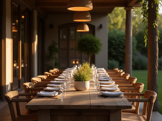 Outdoor dining space, Desirée Vaquier_homify Desirée Vaquier_homify Patios & Decks