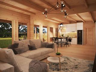 Three Bedroom Log Cabin Holiday L 92mm / 96m2 / 7 x 18 m, Summerhouse24 Summerhouse24 Chalet