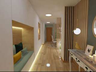 Decoração de Apartamento | Apartamento Varandas do Real | Monção, Acontece Design Solutions Acontece Design Solutions Scandinavian style corridor, hallway& stairs