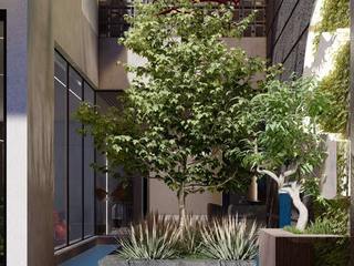 Luxury Tree courtyard house , Rhythm And Emphasis Design Studio Rhythm And Emphasis Design Studio Bungalows