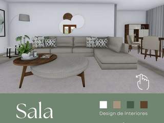 Projeto 3D | Sala de estar, Cássia Lignéa Cássia Lignéa Гостиная в стиле модерн