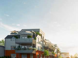 Exterior visualization of a beautiful residential complex in Vienna, Render Vision Render Vision Flat