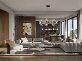 Interior visualization of an impressive mansion in Munich, Render Vision Render Vision Living room