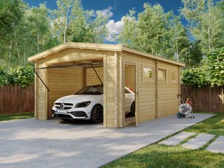 Wooden Garage A with Up and Over Door / 70mm / 4 x 5.5m, Summerhouse24 Summerhouse24 Garages prefabricados