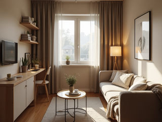 Scandinavian tiny studio, Desirée Vaquier_homify Desirée Vaquier_homify Living room