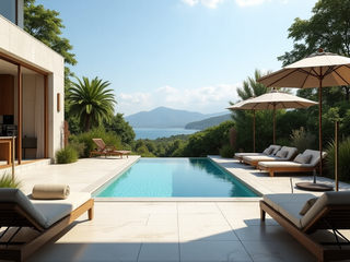 Luxury backyard with infinity pool, Desirée Vaquier_homify Desirée Vaquier_homify Infinity Pool