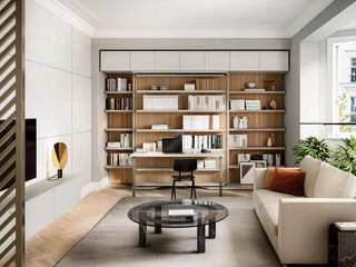 Multifunktionales Wohnzimmer mit Schrankbett, Livarea Livarea Minimalist living room Chipboard White