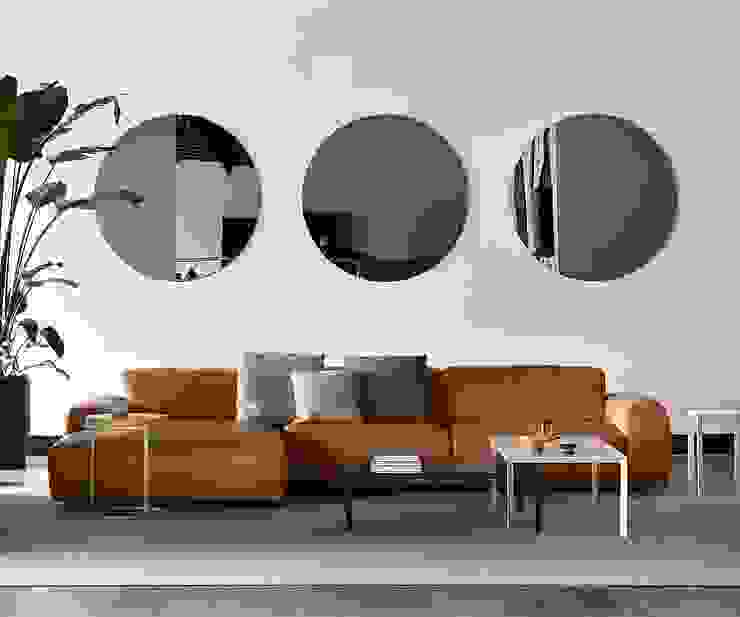 Echtleder oder Stoffbezug Livarea Minimalistische Wohnzimmer Braun Möbel, Couch, Anlage, Tisch, Innenarchitektur, Rechteck, Holz, Grau, Kompfort, Wohnzimmer