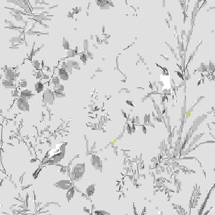 Mariko Mint Wallpaper Press profile homify Quarto principal Plantar, Flor, Galho, Filial, Arte, pedicelo, planta com flores, Grama, Padrão, Papel de parede