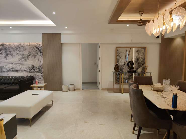 Living and Dining Area GreenArk Flat Living room,dining room,modern interiors,modern home,minimal home,minimal interiors